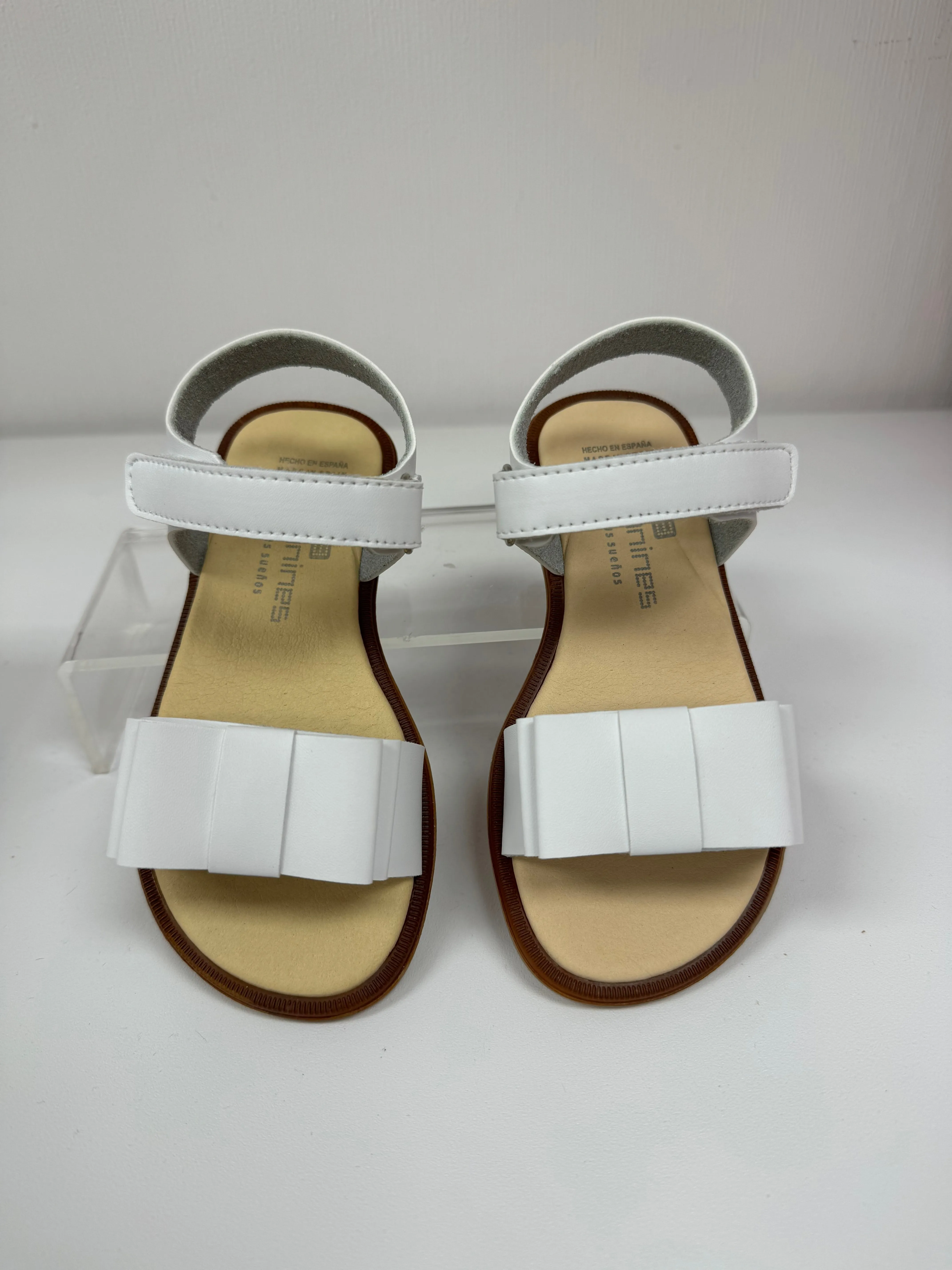 211439 Matt White Bow Sandal