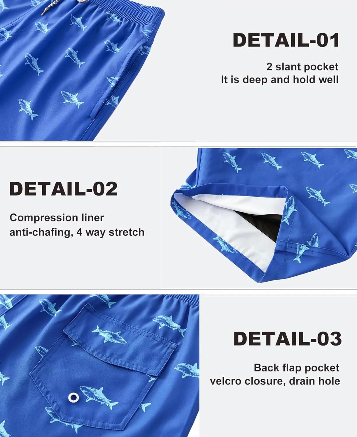 APTRO Men's Swim Trunks with Compression Liner 5 Inch Bathing Suit Beach Swimsuits
