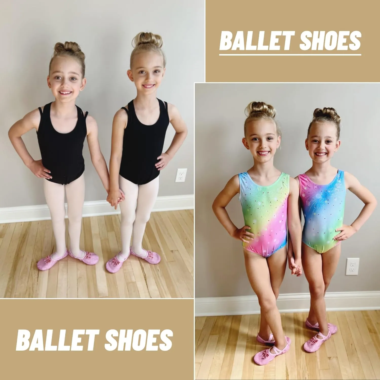 Arshiner Ballet Shoes for Girls Canvas Ballet Slippers Dance Shoes with Elastic Band for Toddler/Little Kid/Big Kid