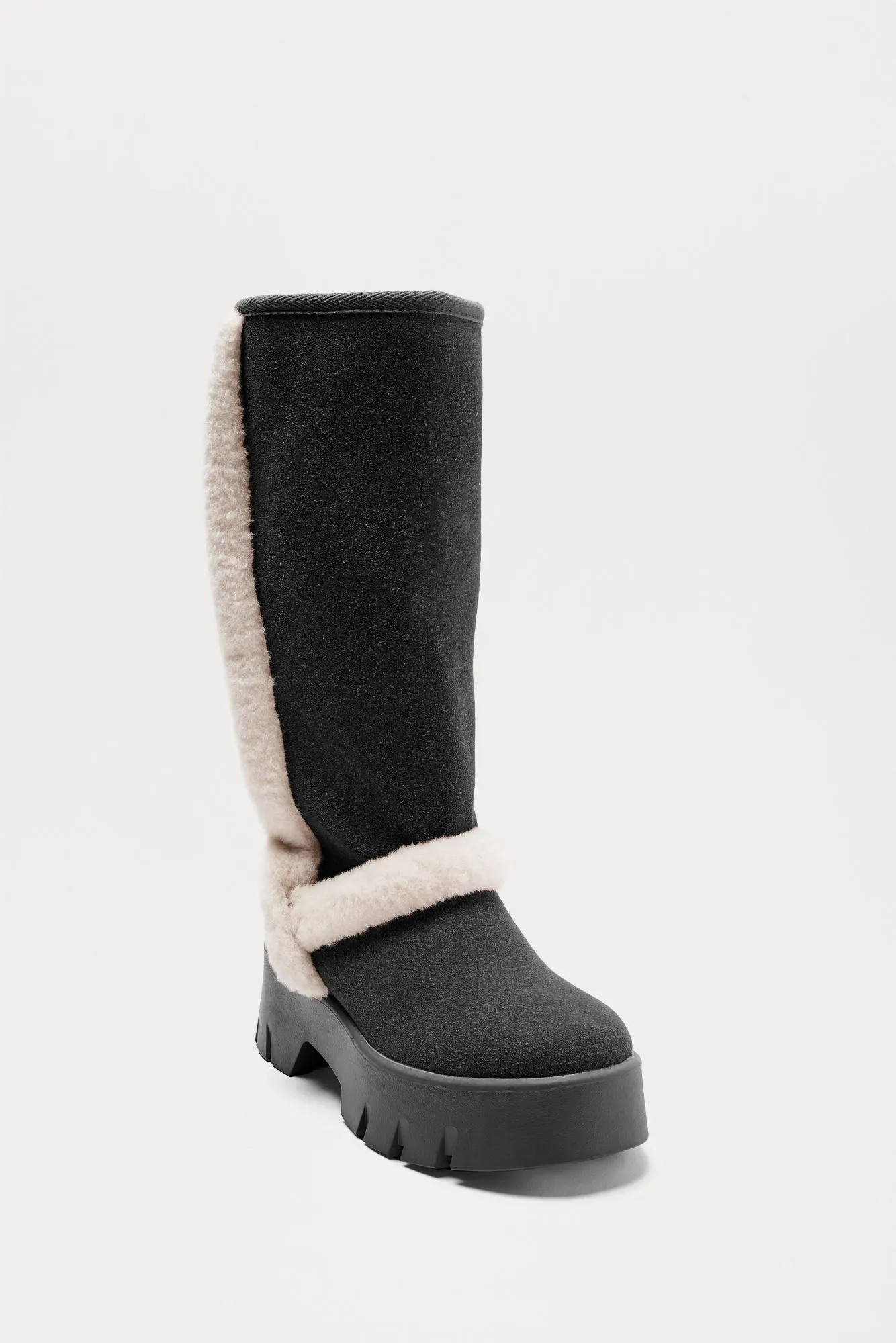 Aspen Sherpa Knee High Boots - Black
