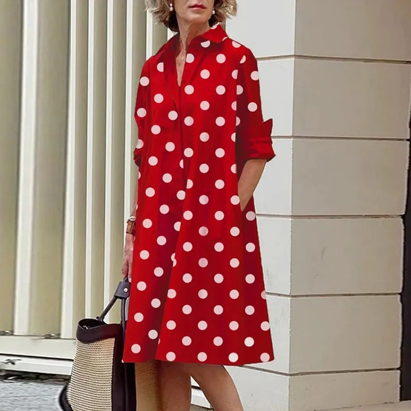 Athena - Elegant dress with collar and pockets