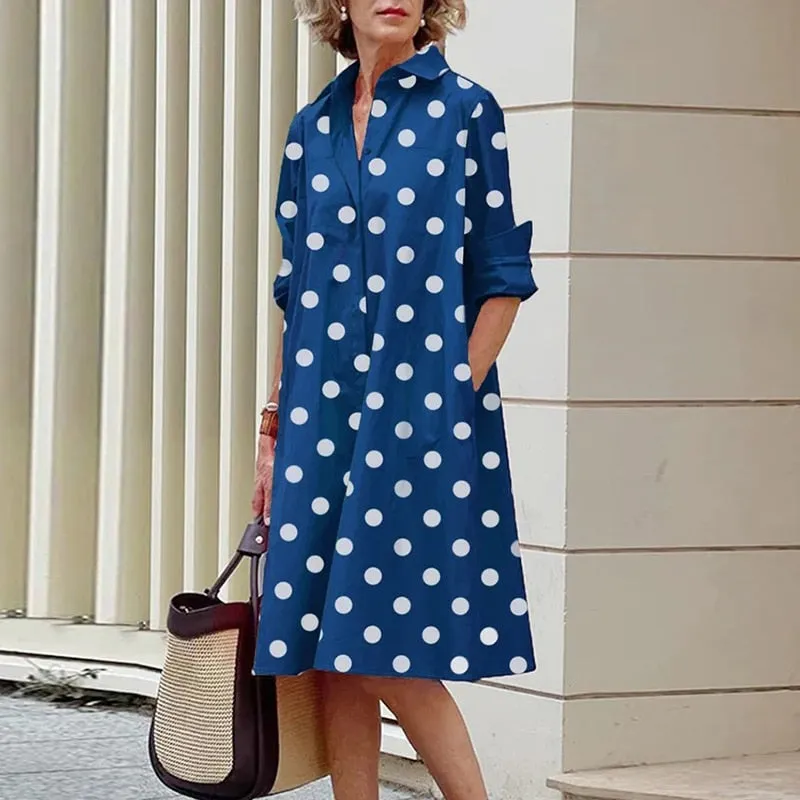 Athena - Elegant dress with collar and pockets