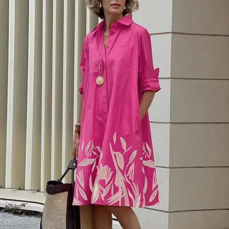 Athena - Elegant dress with collar and pockets
