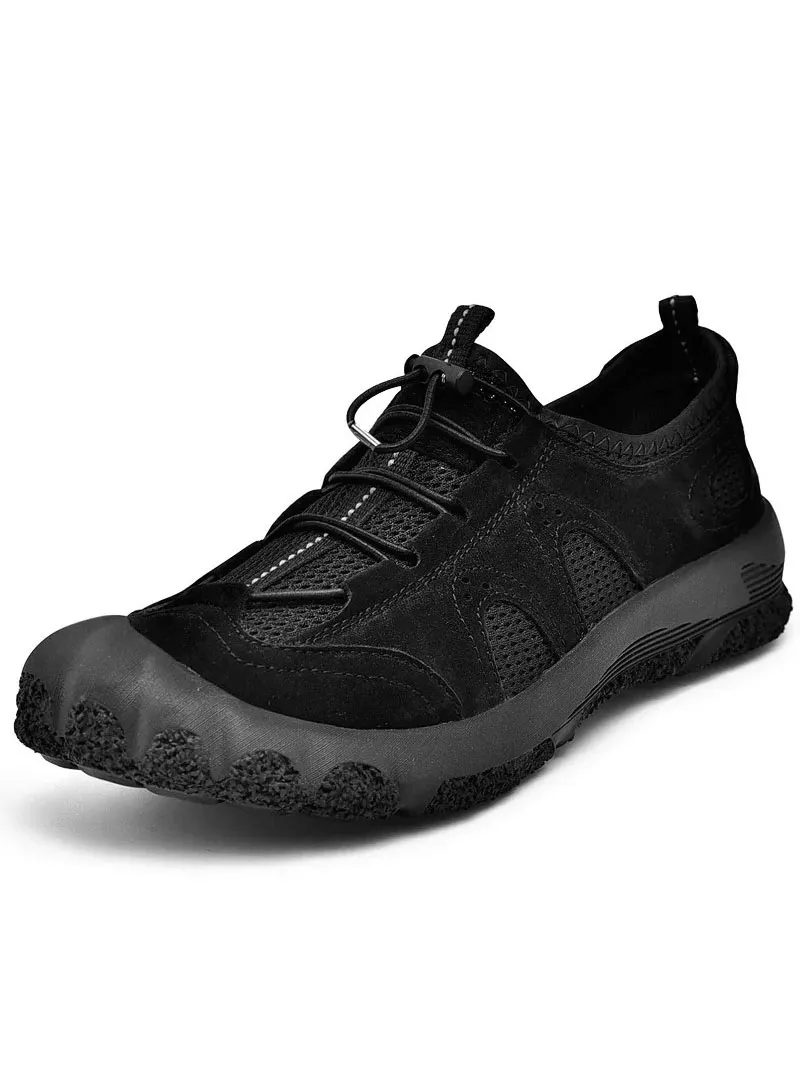 Breathable Leather Hiking Sneakers with Adjustable Lace - SF1853