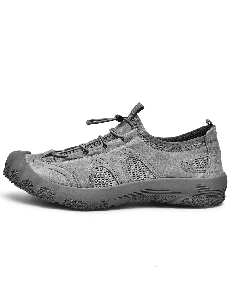 Breathable Leather Hiking Sneakers with Adjustable Lace - SF1853