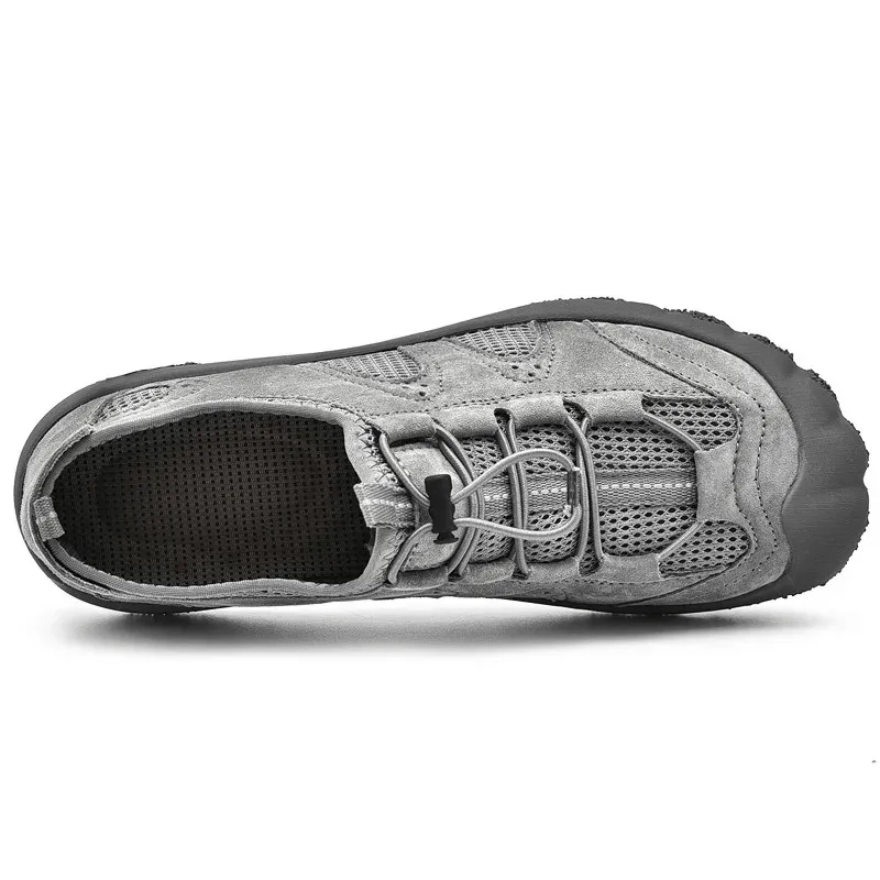 Breathable Leather Hiking Sneakers with Adjustable Lace - SF1853