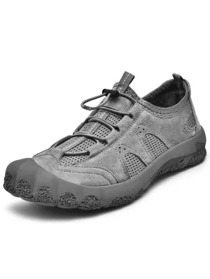 Breathable Leather Hiking Sneakers with Adjustable Lace - SF1853
