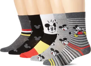 Disney Men's Mickey Mouse 5 Pack Crew Socks