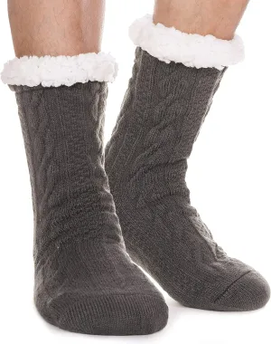 EBMORE Mens Slipper Fuzzy Socks Winter Cozy Fluffy Cabin Warm Fleece Soft Comfy Thick Non Slip Home Socks