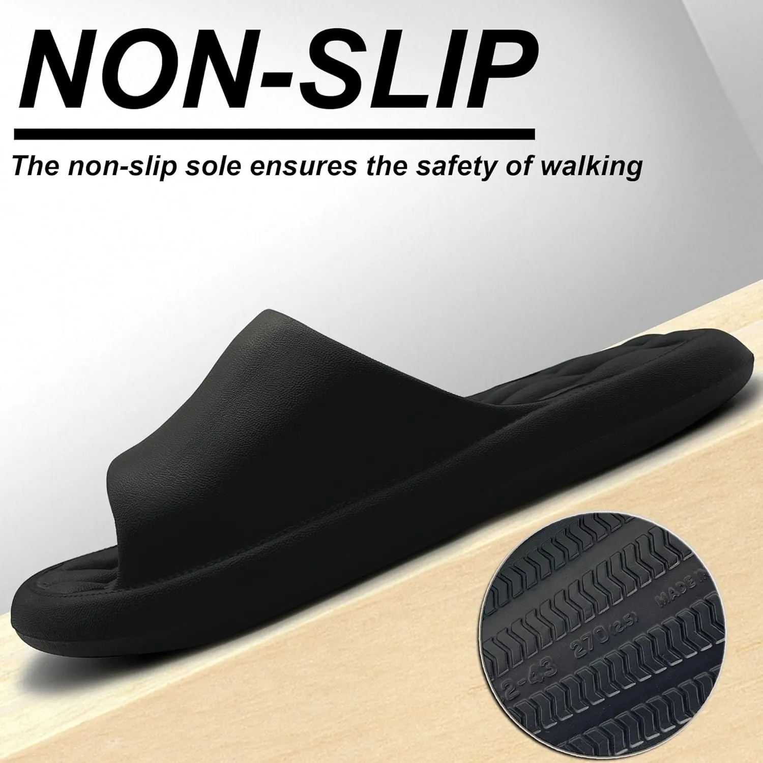 House Slides for Women Men Cloud Pillow Slippers Sandals, Non-Slip Shower Shoes, Cushioned Thick Sole Fit Bathroom Bedroom Pool Beach
