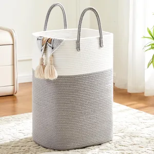 Laundry Basket,Woven Cotton Rope Laundry Hamper Sorters,100L Versatile Storage for Dirty Clothes,Baby Toys,and Blankets in Bathroom, Nursery,and Living Room