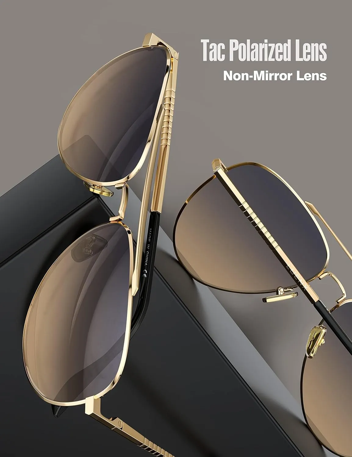 LUENX Aviator Sunglasses for Men Women Polarized Driving Classic Shades - UV 400 Protection with Accessories 60MM