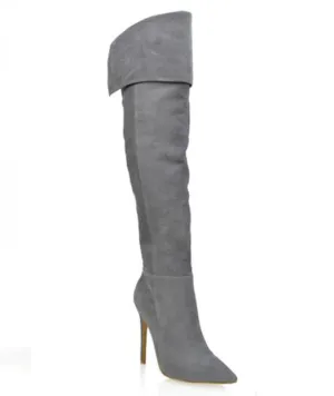 MAYA KNEE HIGH BOOTS - GRAY
