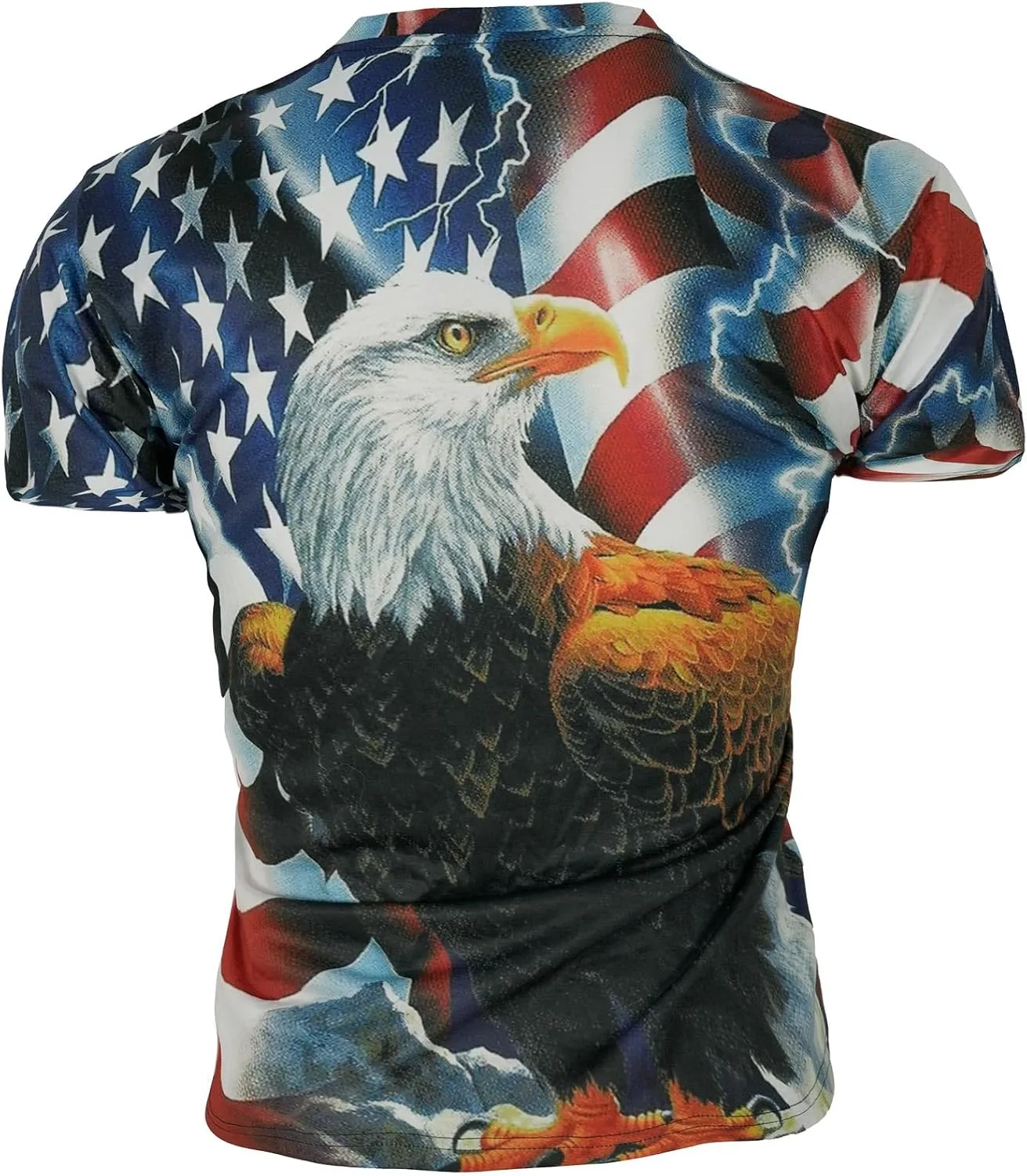 Men's Short Sleeve Patriotic American Design with Eagle and Flag Premium T-Shirt