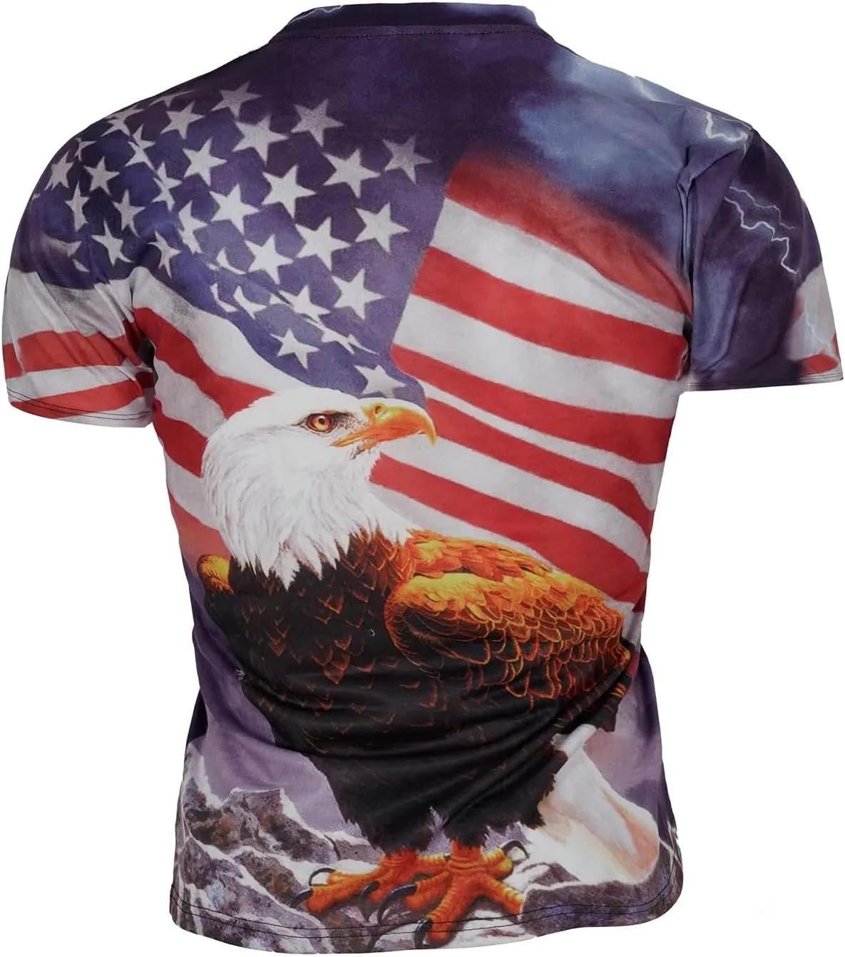 Men's Short Sleeve Patriotic American Design with Eagle and Flag Premium T-Shirt