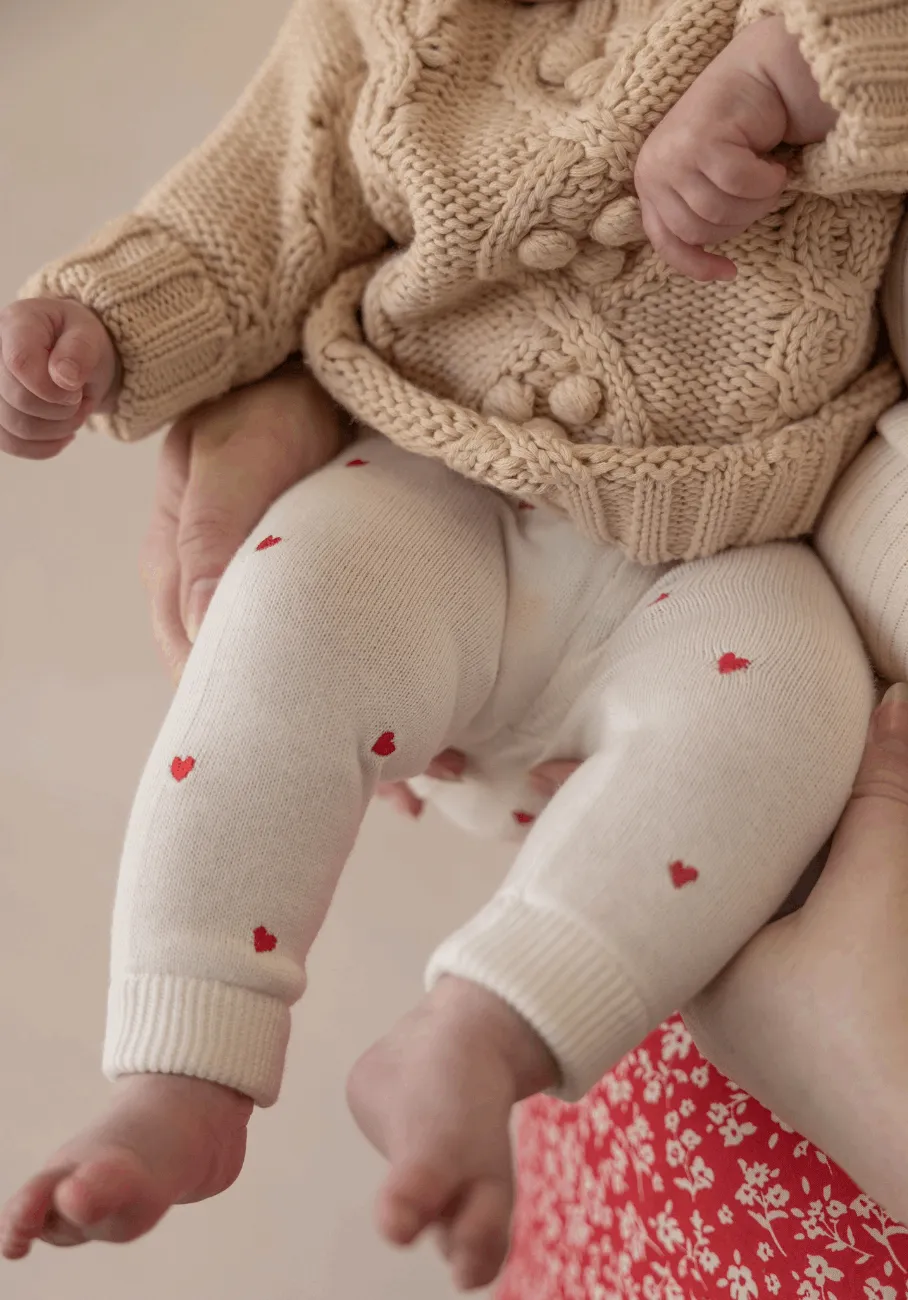 Miann & Co Baby - Knitted Legging - Love Heart
