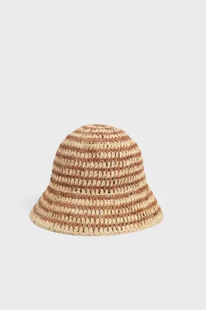 Natural and Brown Raffia Jocelyn Hat