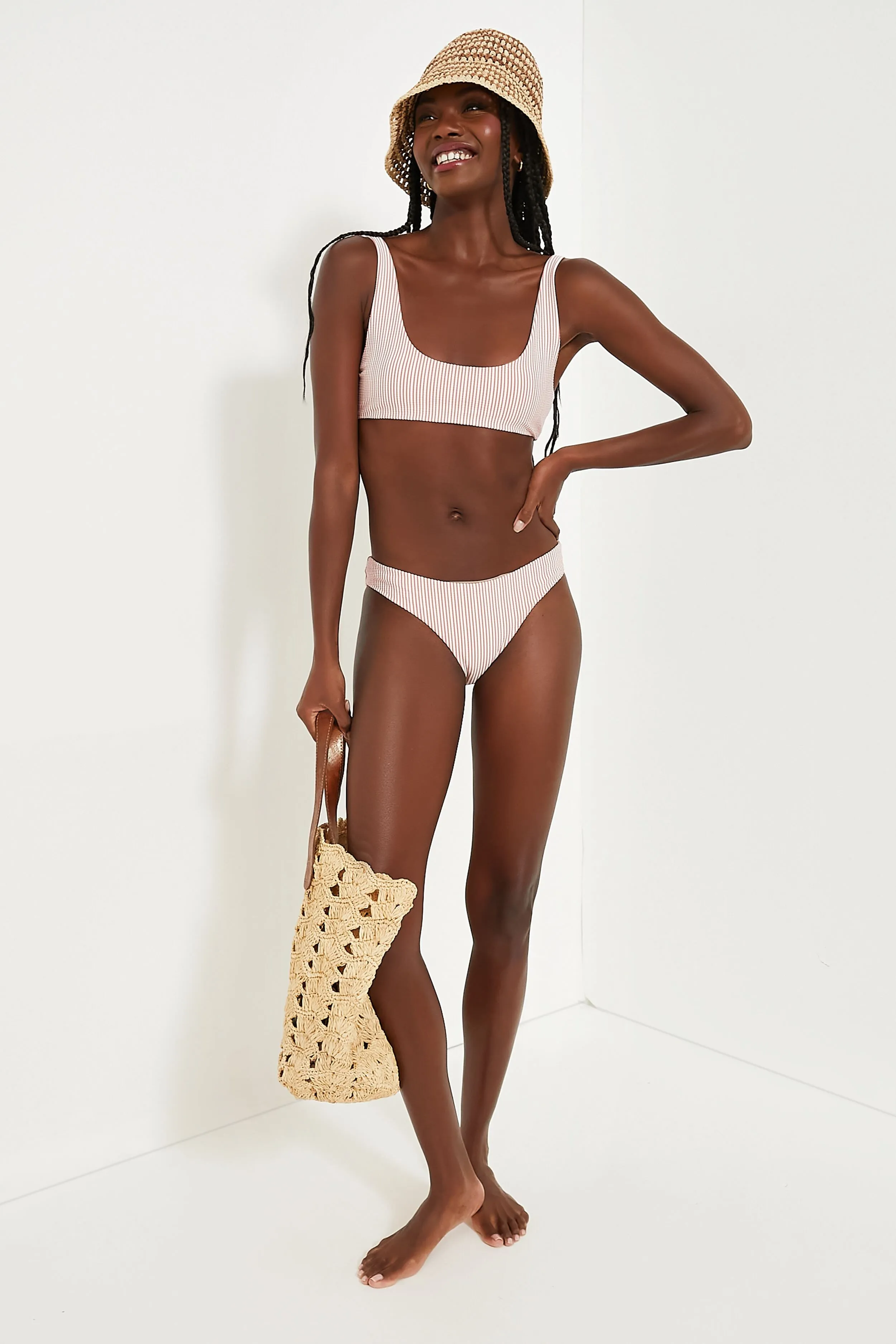 Natural and Brown Raffia Jocelyn Hat