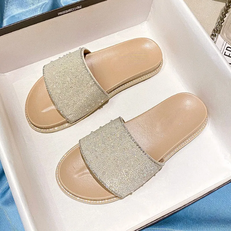 Owlkay Glitter Fashion Bling Slippers