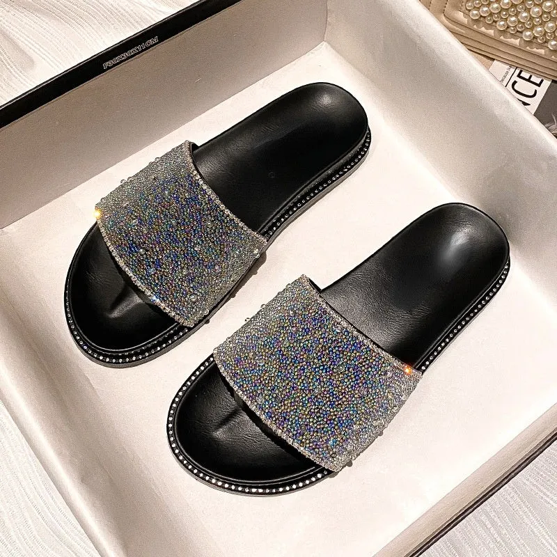Owlkay Glitter Fashion Bling Slippers