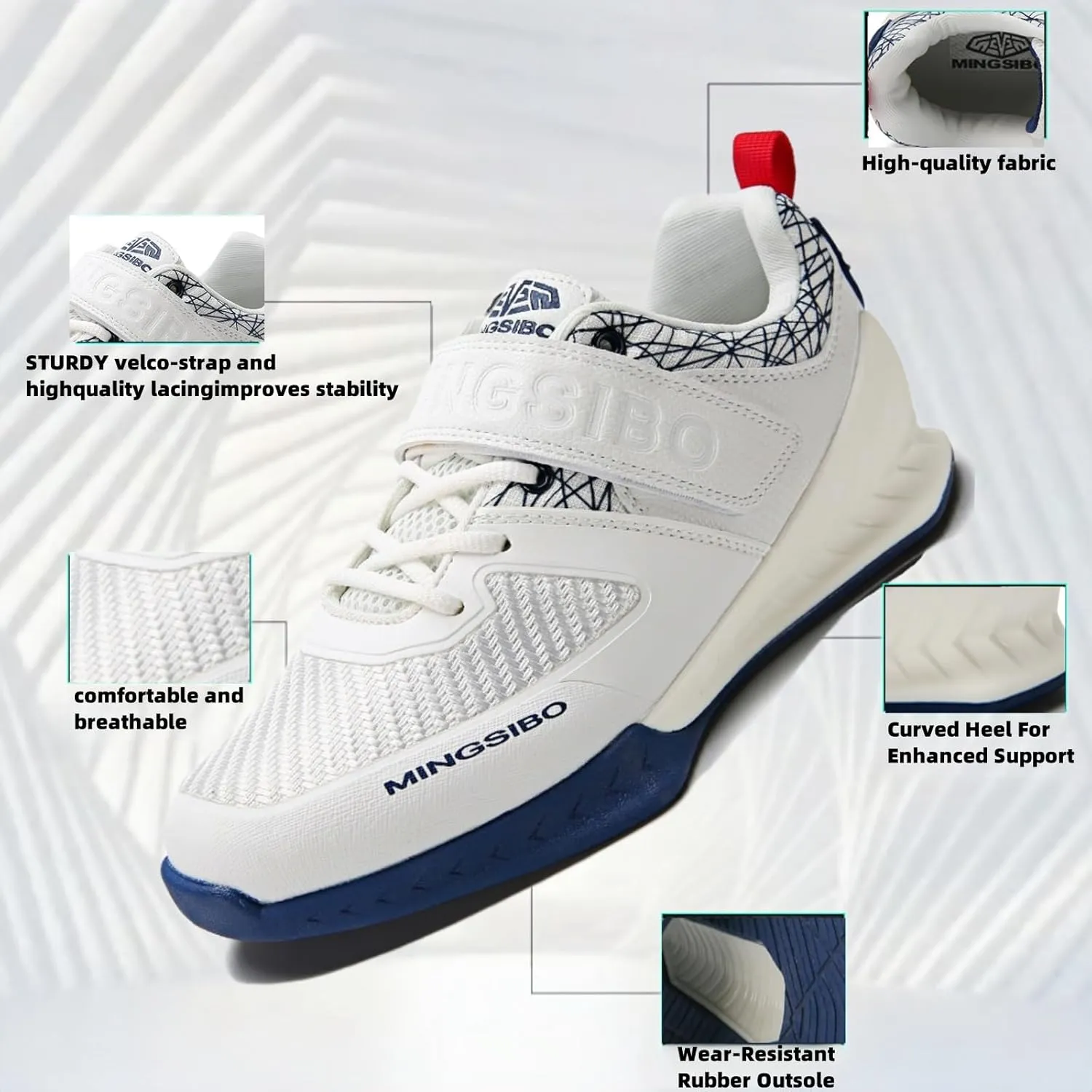 Powerlifting Shoes for Heavy Weightlifting Gym for Crossfit Lifting Training Footwear Weight Lifting for Men Squat Shoes Powerlifting with Rubber Non-Slip Sole