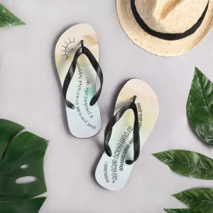Quotes: Don't Give Up Multi-Colored Flip-Flops