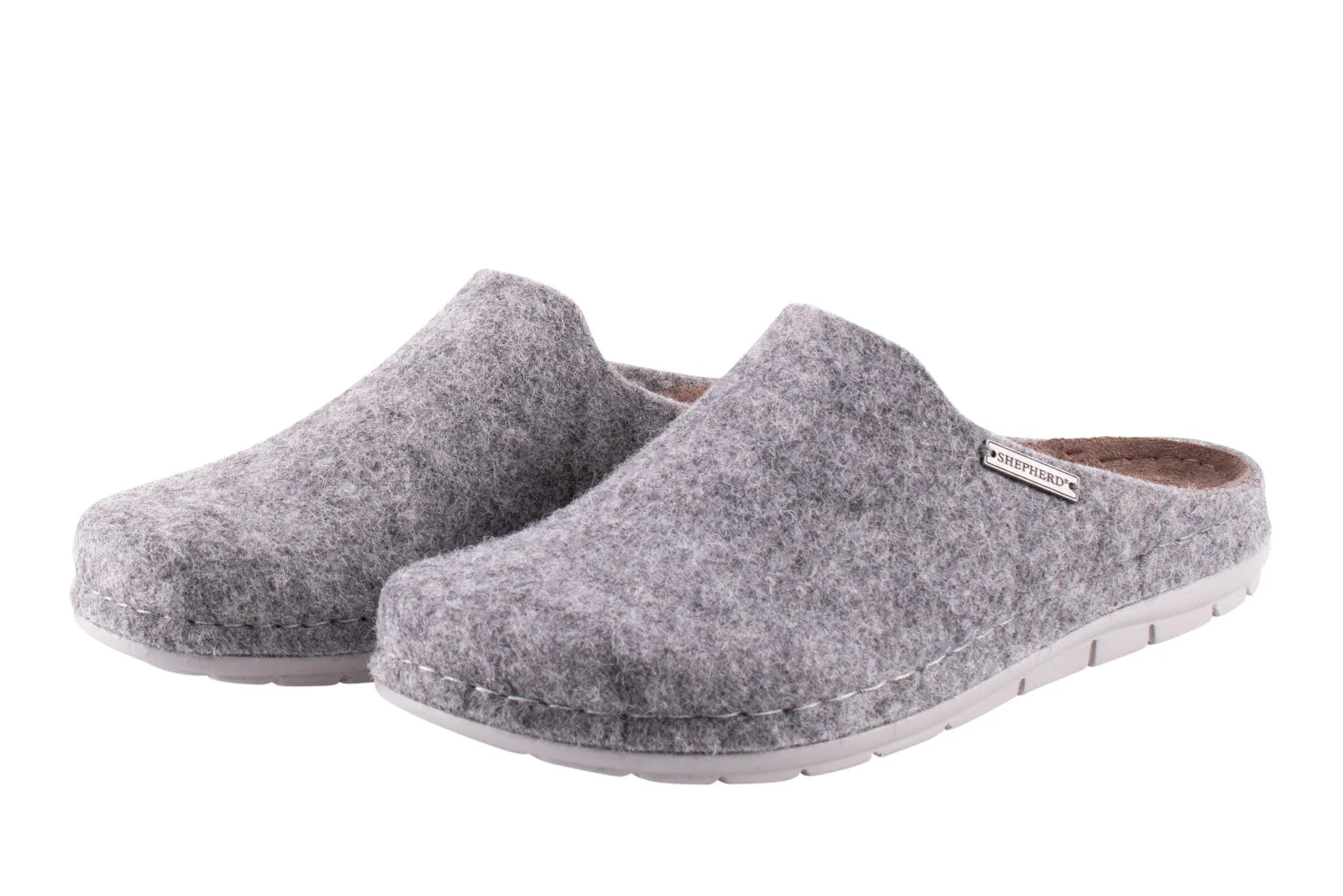 Shepherd of Sweden Annsofie Wool Slippers in Grey