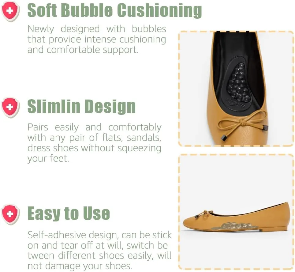 Skyfoot Arch Support Inserts for Flat Feet, Plantar Fasciitis, Arch Insoles for Foot Pain and Pressure Relief - 3 Pairs (Black)