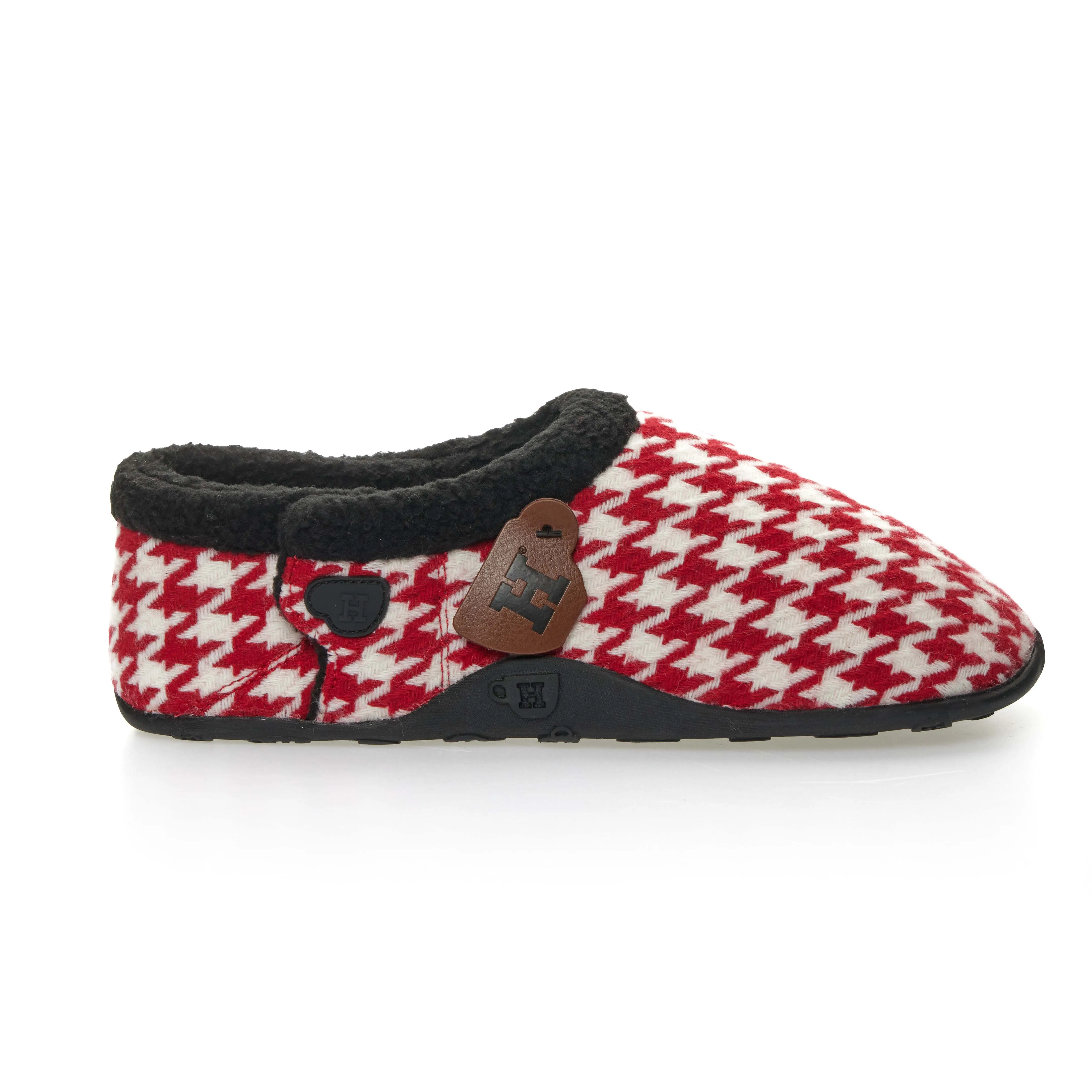 Turbo - Red & White Dogtooth Men's Slippers