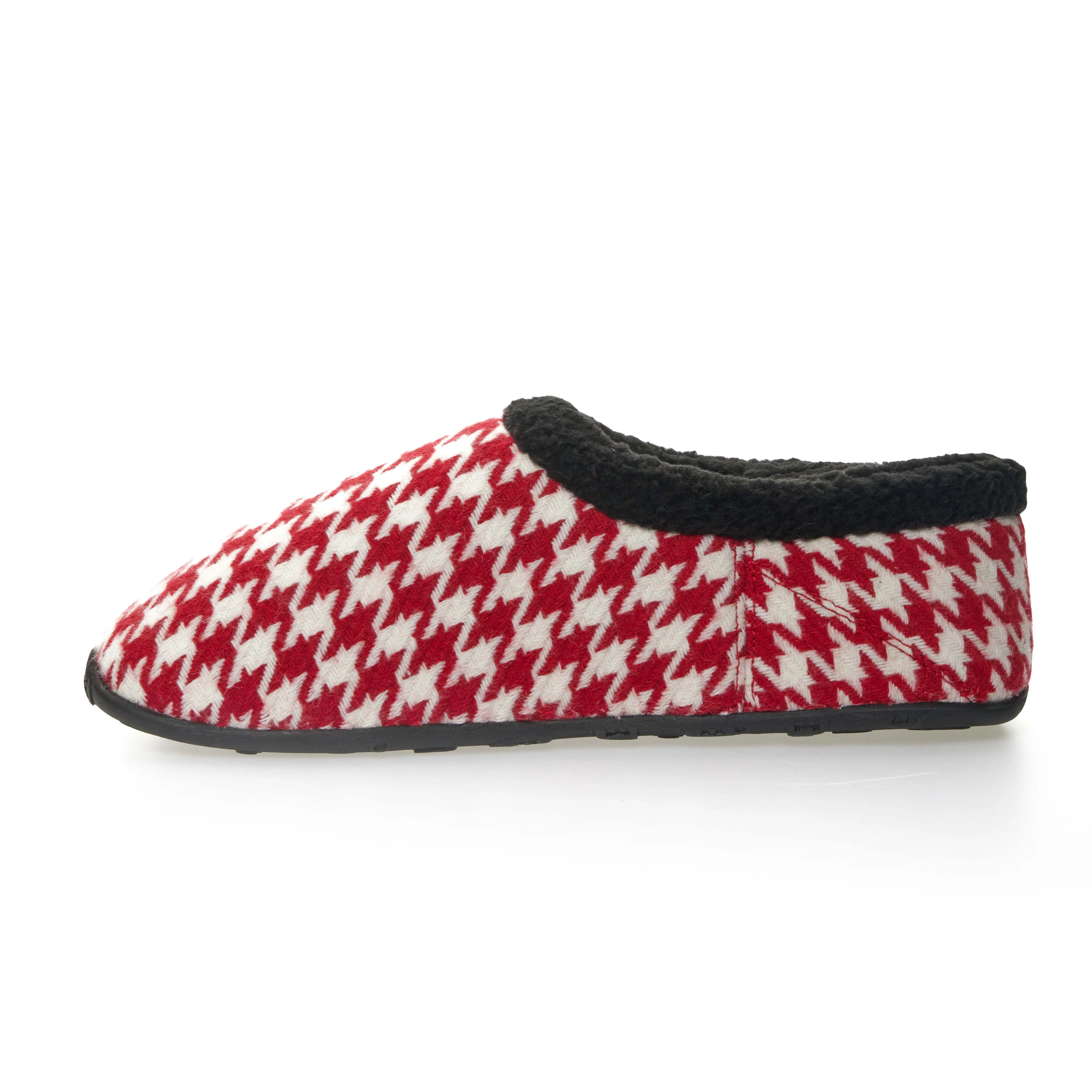 Turbo - Red & White Dogtooth Men's Slippers