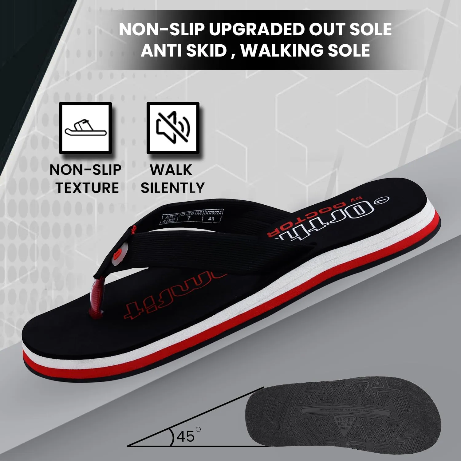 Ultra Cushion Slippers for Men's| Lightweight & Comfortable| Orthopedic & Diabetic| Casual & Stylish| Non-Slip Durable Mcr Dr Chappals & House Flip flops For Gent's & Boys D-36