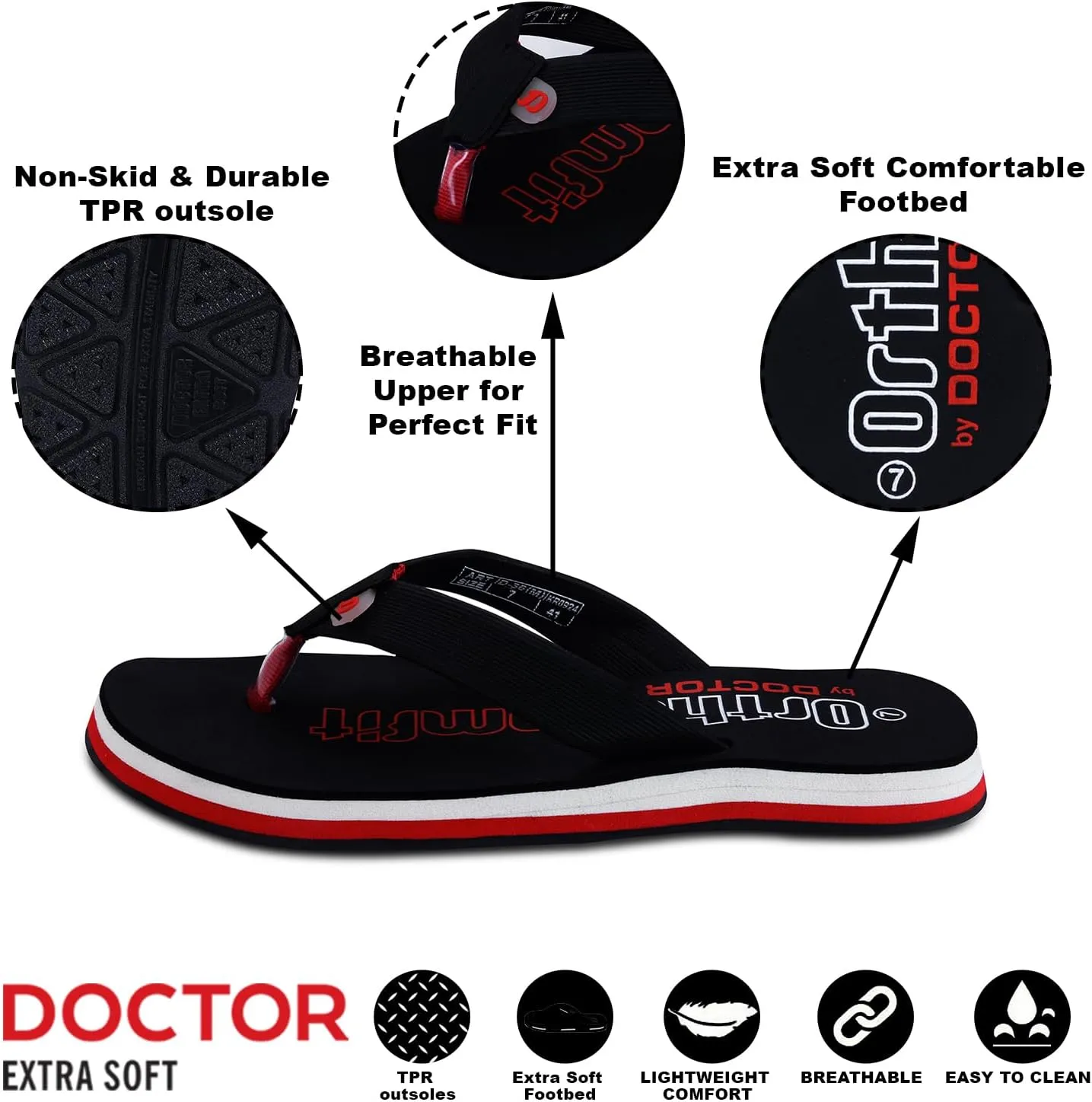 Ultra Cushion Slippers for Men's| Lightweight & Comfortable| Orthopedic & Diabetic| Casual & Stylish| Non-Slip Durable Mcr Dr Chappals & House Flip flops For Gent's & Boys D-36