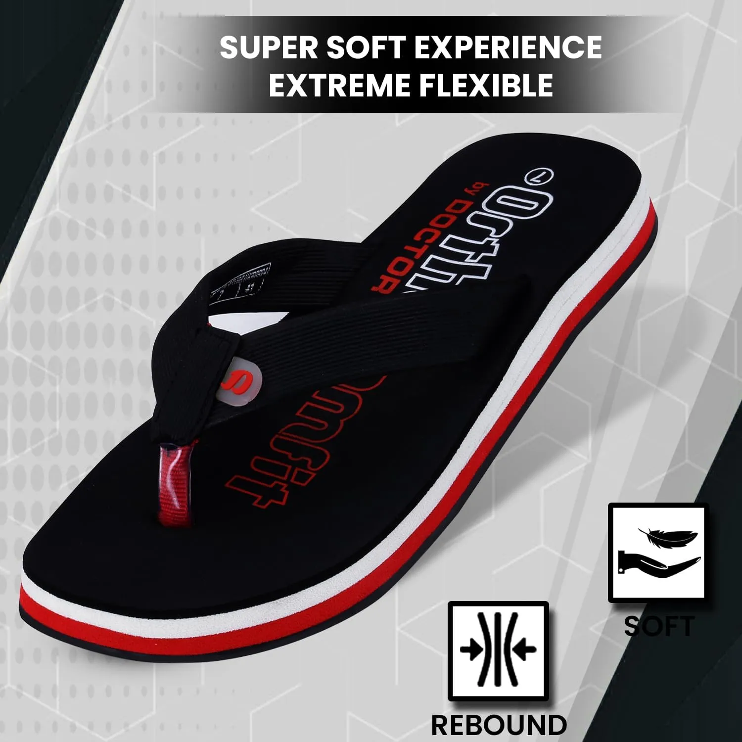 Ultra Cushion Slippers for Men's| Lightweight & Comfortable| Orthopedic & Diabetic| Casual & Stylish| Non-Slip Durable Mcr Dr Chappals & House Flip flops For Gent's & Boys D-36