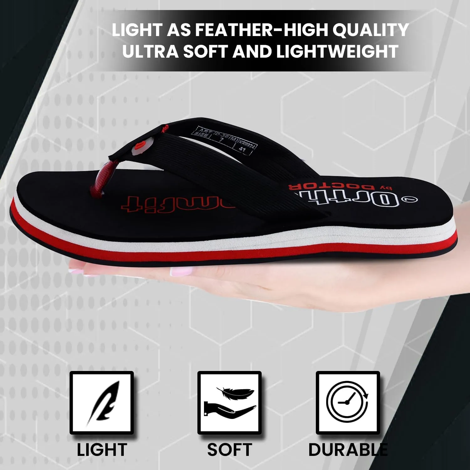 Ultra Cushion Slippers for Men's| Lightweight & Comfortable| Orthopedic & Diabetic| Casual & Stylish| Non-Slip Durable Mcr Dr Chappals & House Flip flops For Gent's & Boys D-36
