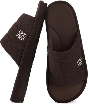 VeraCosy Men's Open Toe Slippers Breathable Corn Knit Memory Foam with Non Slip Sole