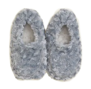 Warmies Microwavable Lavender Scented Weighted Curly Slippers – Gray