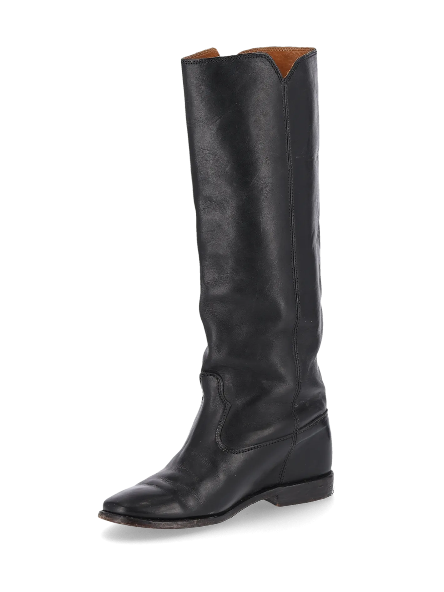 western leather knee-high boots