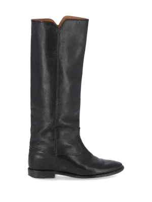 western leather knee-high boots