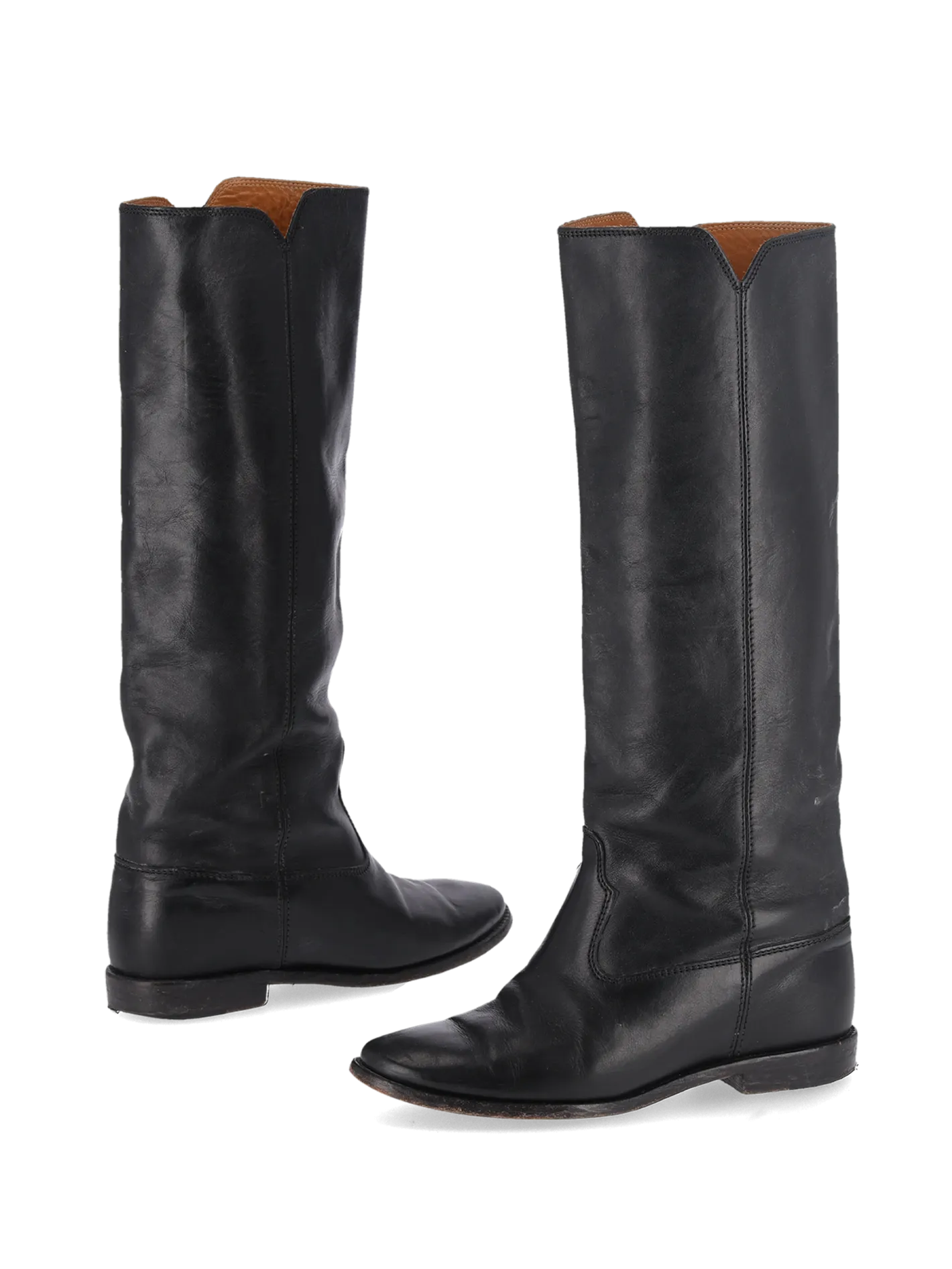 western leather knee-high boots