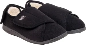 Women's Wide, Extra Wide 80-D Memory Foam Diabetic Slipper with Adjustable Closure Anti Slip Sole, Warm Plush Fleece Arthritis Edema Swollen Diabetic House Shoes