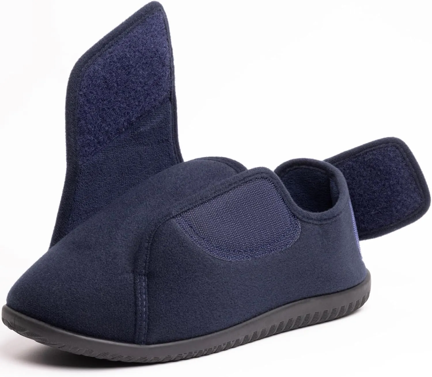 Women's Wide, Extra Wide 80-D Memory Foam Diabetic Slipper with Adjustable Closure Anti Slip Sole, Warm Plush Fleece Arthritis Edema Swollen Diabetic House Shoes
